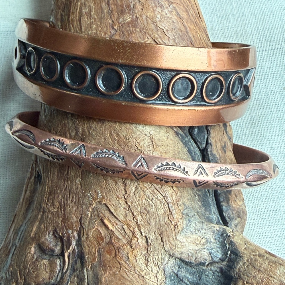Vintage Copper Cuff Bracelets. Solid Copper ‘Bell… - image 6
